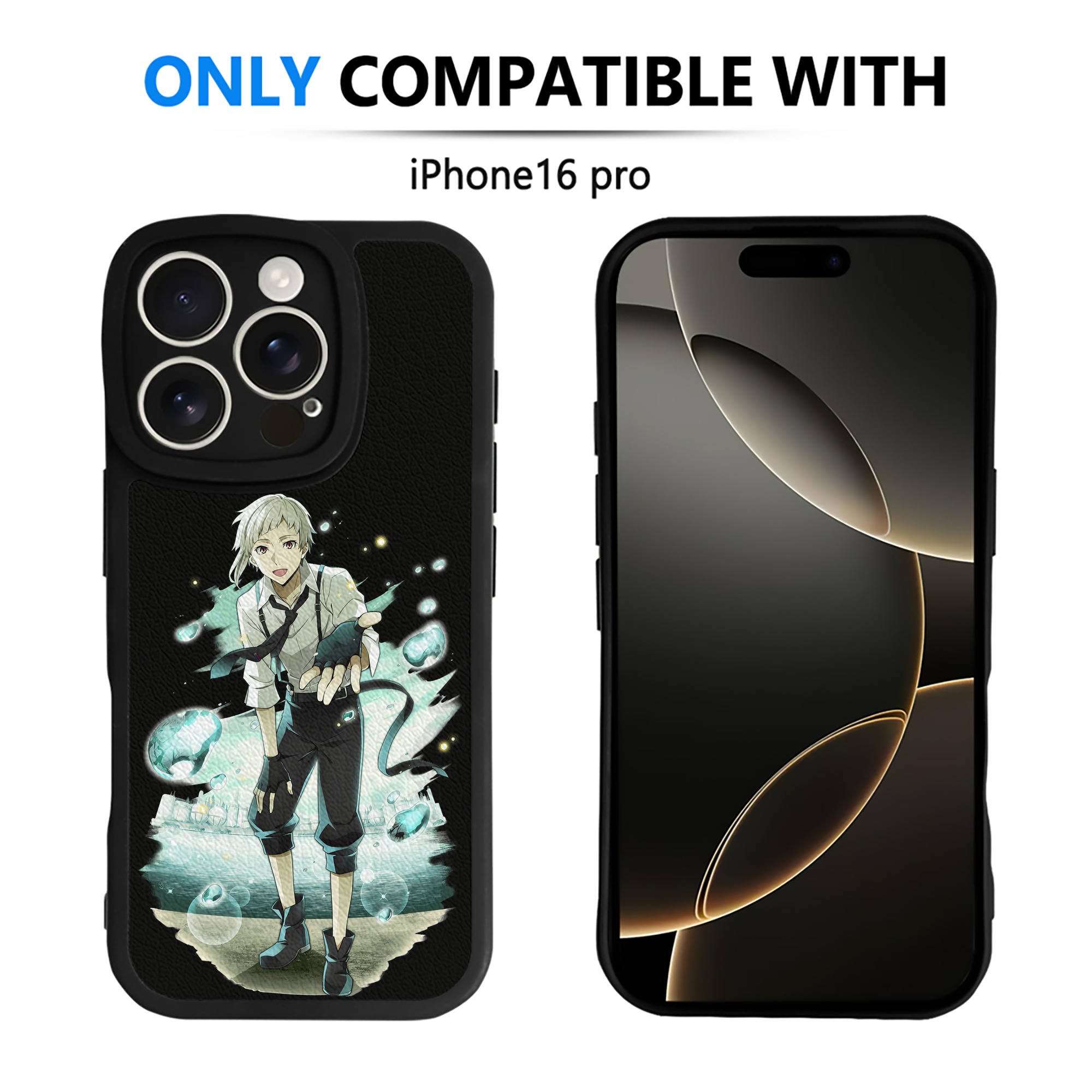 （画像用） 文豪ストレイドッグス Bungo Stray Dogs 【iPhone 16シリーズ対応】シリコンスマホケース（レザー調） 材質：シリコン